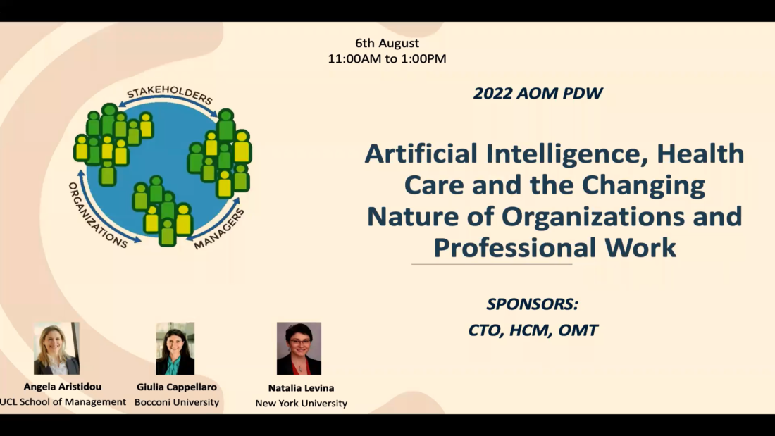 AOM 2022: PDW Artificial Intelligence, Health care and the future of Professions