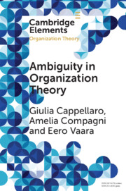 Forthcoming Cambridge Elements: Ambiguity in Organization Theory