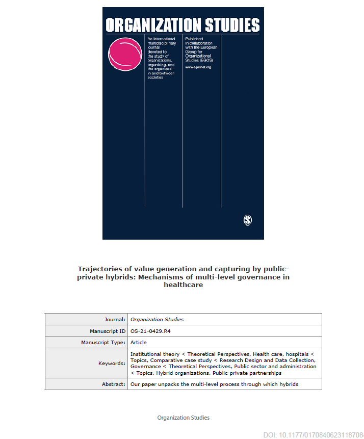 New Organization Studies on Trajectories of value generation and capturing by public-private hybrids